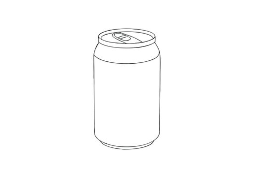 recommend clip art: Continuous Line Art of a Soda Aluminum Can. Minimalist Beverage Container Illustration