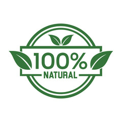 Eco-Friendly 100 Percent Natural Vector Icon