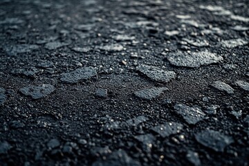 Black asphalt background with the texture of a smooth concrete road surface, suitable for cars and trucks, in high definition