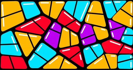 Vibrant seamless Geometric Mosaic with Colorful Abstract Shapes background