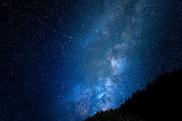 Starry sky. Night scape with beautiful starry sky