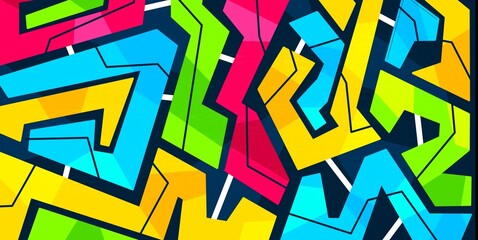 Abstract seamless pattern with curved geometry elements background