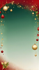 Vertical Festive Christmas Gradient with Subtle Sparkle: Red, Green, and Gold Holiday-Themed Graphic Background Texture	