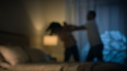 Angry man beat fight woman relationship problems family quarrel domestic violence victim afraid...
