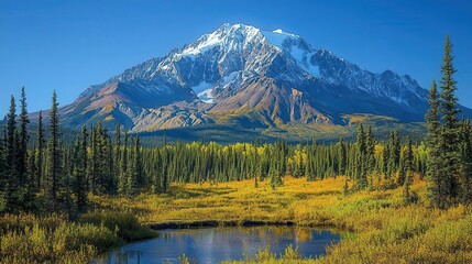 majestic mountain peaks rise dramatically against a clear blue sky showcasing natures grandeur and the aweinspiring beauty of the wilderness in a breathtaking landscape