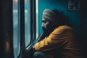 an Indian on a train