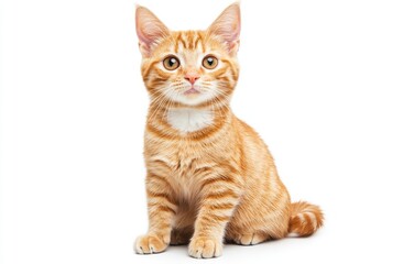 Fototapeta premium Adorable Orange and White Cat in Full Body Pose
