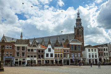 Fototapeta premium Historical City Centre and Market Square, Gouda, Netherlands