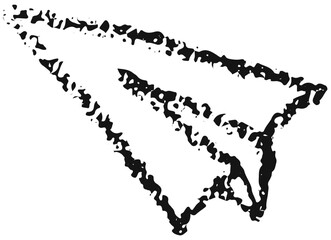 Obraz premium Hand drawing crayon paper airplane.