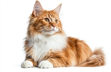 Majestic Orange and White Cat in Full Body Portrait
