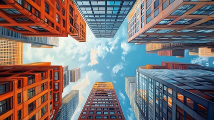 Explore stunning urban architecture beneath skyscrapers