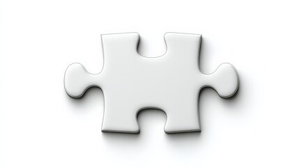 Obraz premium Single White Puzzle Piece: A solitary puzzle piece, isolated on a white background, representing the missing piece, the final touch, or the key element. 