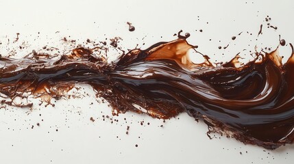 melted chocolate flows smoothly against a pristine white background showcasing the richness and allure of the confectionery perfect for culinary design