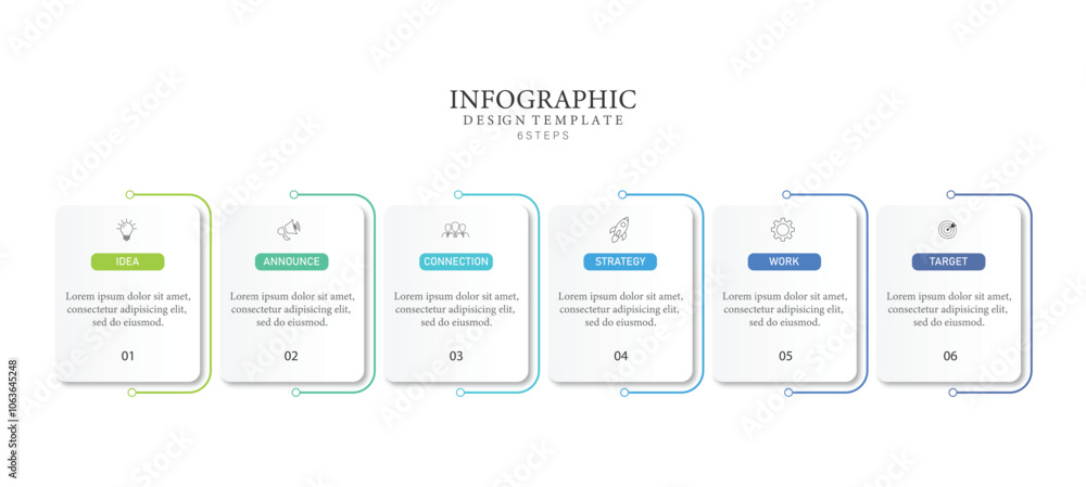 Poster business data visualization. process chart. abstract element in the form of a graph, diagram with 6 