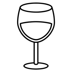 Minimalist wine glass with a single line