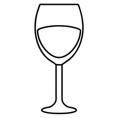 Minimalist wine glass with a single line