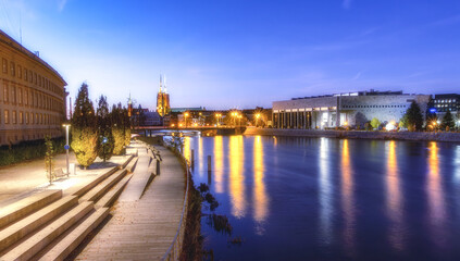 Wroclaw after sunset,Lower Silesia,Poland.