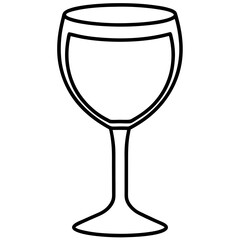 Minimalist wine glass with a single line