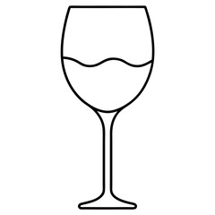 Minimalist wine glass with a single line