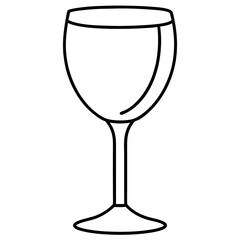 Minimalist wine glass with a single line