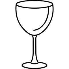 Minimalist wine glass with a single line
