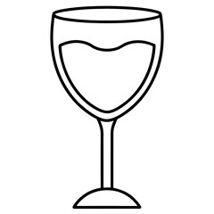 Minimalist wine glass with a single line