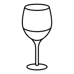 Minimalist wine glass with a single line