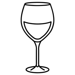 Minimalist wine glass with a single line