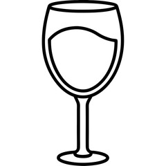 Minimalist wine glass with a single line