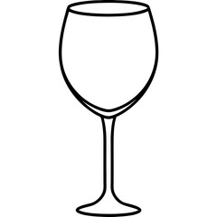 Minimalist wine glass with a single line