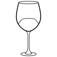 Minimalist wine glass with a single line