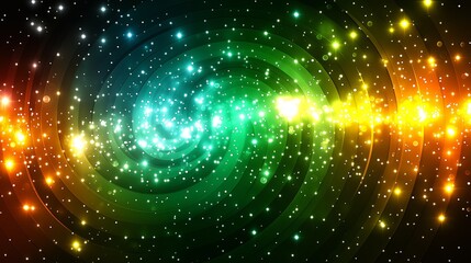 Abstract background with colorful swirls and stars