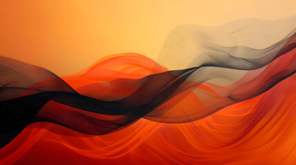 abstract orange and black wave on the orange background