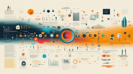 Obraz premium Abstract diagram with text and illustrations.
