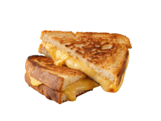 Grilled Cheese Sandwich Isolated on Transparent Background