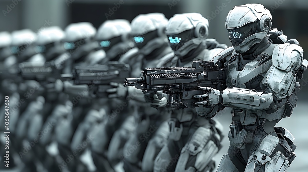 Poster Lifestyle photo of a defense team analyzing a 3D robot deployment scenario with 2D visual feedback, blending mission planning with tactical validation, 4k resolution