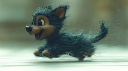 Naklejka premium illustration of a joyful running dog