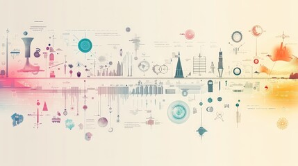 Abstract digital data visualization with charts.
