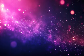 Fototapeta premium Abstract blurry pink and dark blue background with glowing particles, dots, and bokeh. Abstract background for design cover, banner, poster, flyer, packaging, or presentation