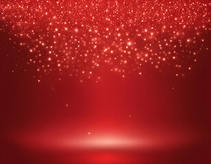Realistic vector red background. Shiny red horizontal backdrop Glittering backround.