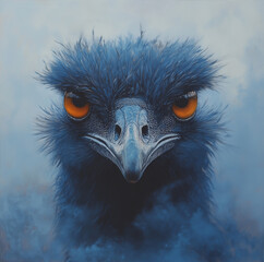 Emu in the Mist: Serene Wildlife Portrait of Australian Nature