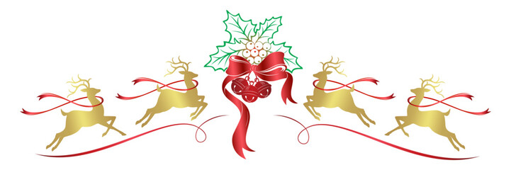 Christmas bells with reindeer decorations