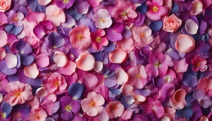 Fototapeta premium petal pink and purple flowers background,genertive ai