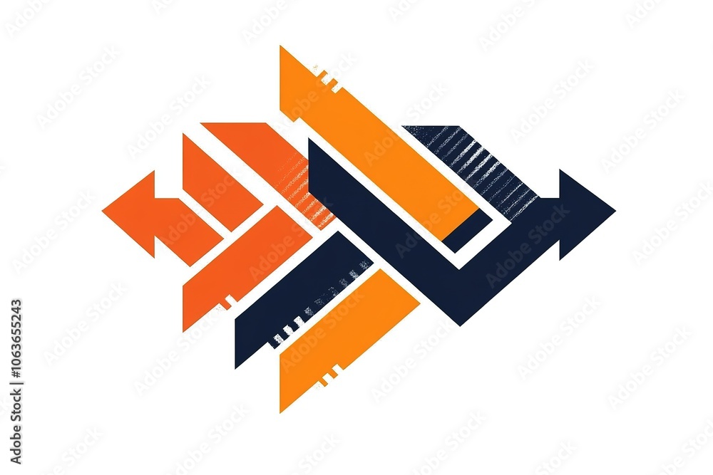 Aufkleber a set of arrows pointing in different directions, representing the various paths and direction optio
