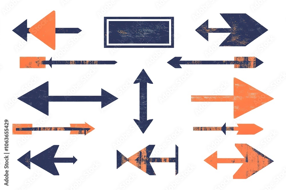 Aufkleber a set of arrows pointing in different directions, representing the various paths and direction optio