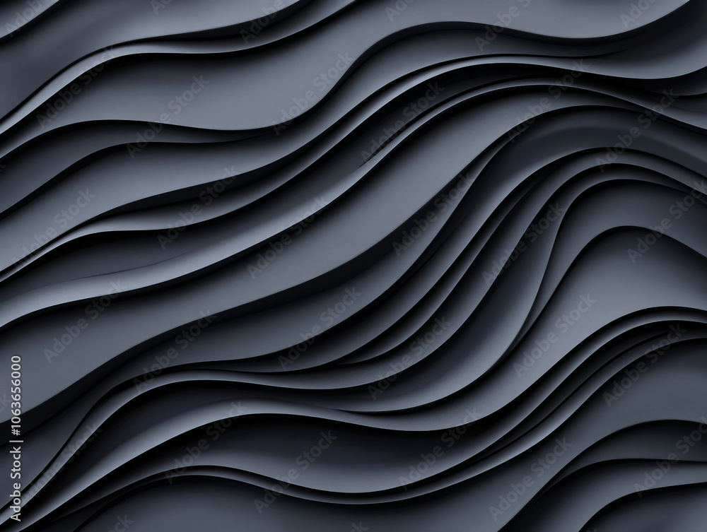 Poster explore the fluidity of design through elegant waves in modern textures and surfaces