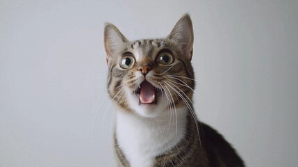 Surprised Joyful Cat Expression