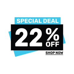 Special deal 22 off price marketing blue color design.