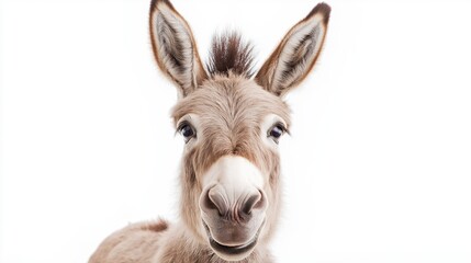 Fototapeta premium Joyful Donkey Portrait Close-Up