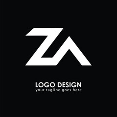 ZA ZA Logo Design, Creative Minimal Letter ZA ZA Monogram